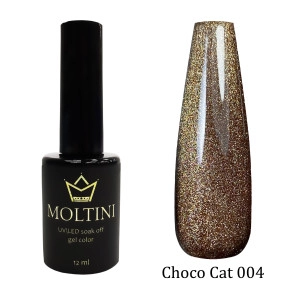 Moltini ,гель-лак кошачий глаз "Choco Cat" 04